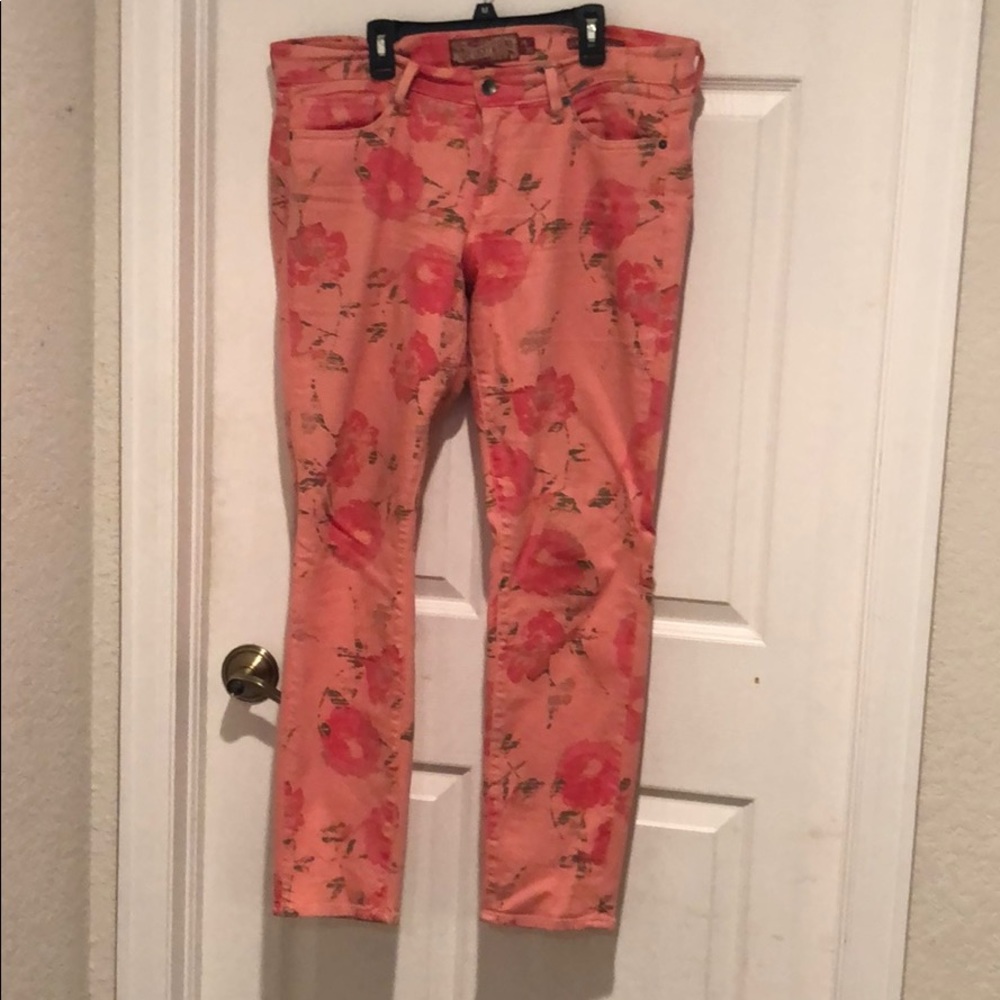 Pink rose straight leg jeans